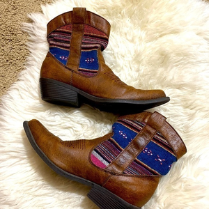 Madden Girl Slaterr Brown Leather Cowboy‎ Boots Size 7.5